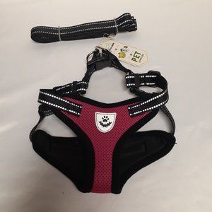 ***Small Dog Harness and Leash, Pink***